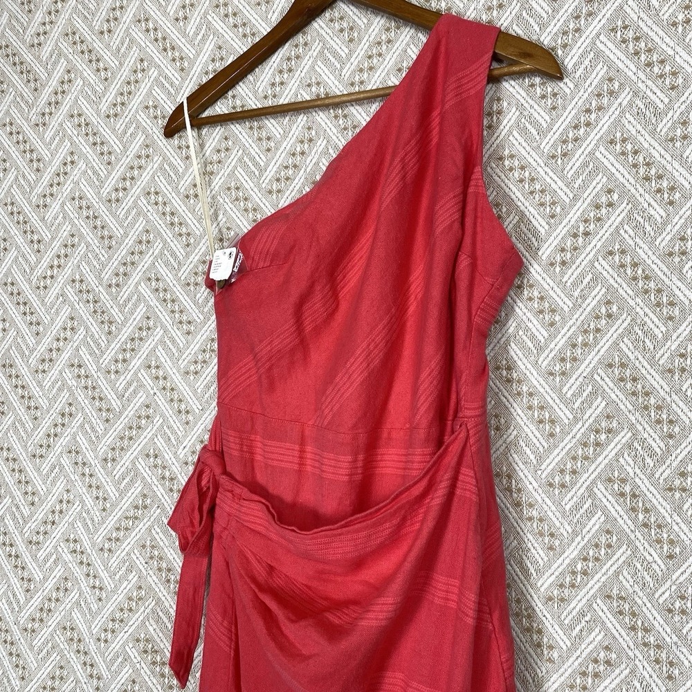 NWT Free People Midi Wrap Dress Womens Large Pink Tie Boho Resort Beach Vacation - Picture 3 of 8